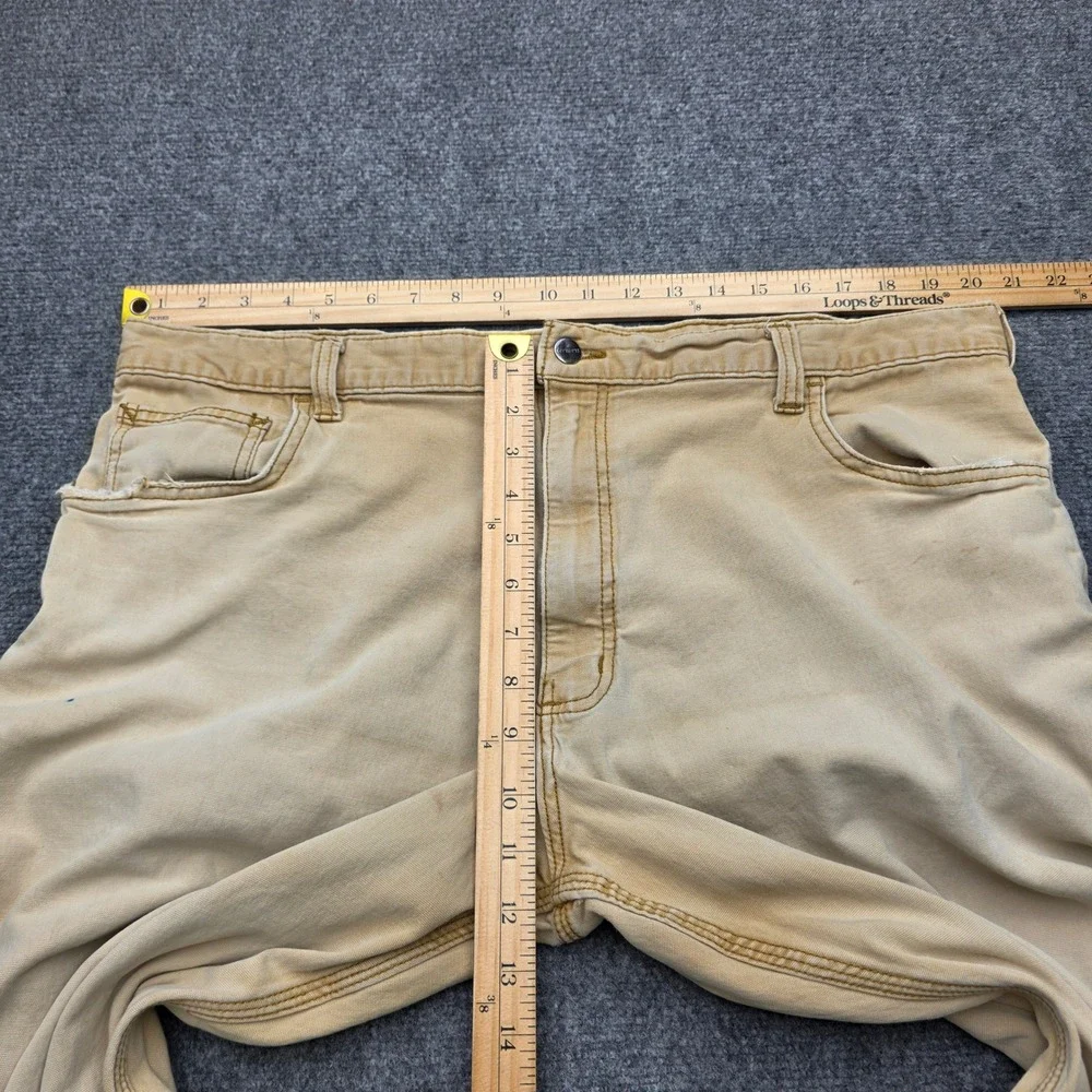Carhartt Rugged Flex Relaxed Fit Canvas Work Pants Mens 42x30 Tan Khaki 102517